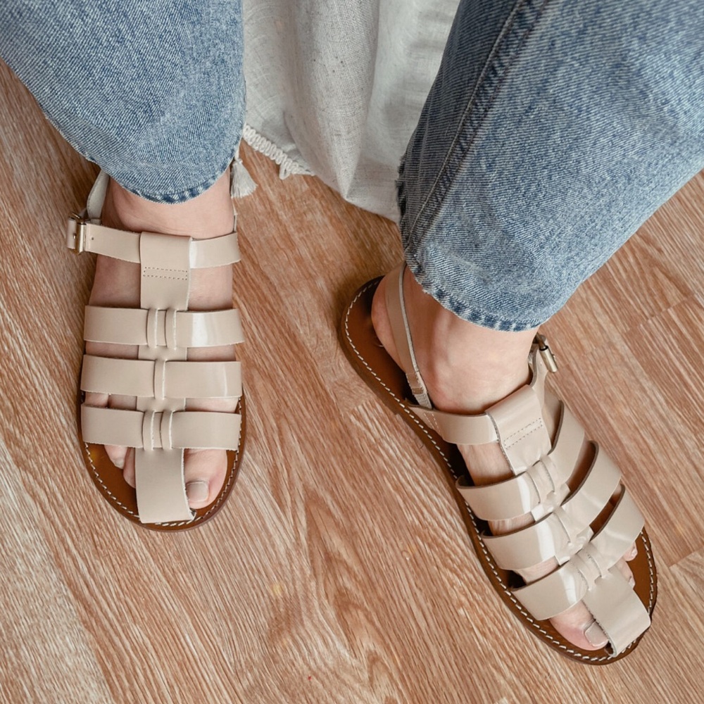 J. Crew Cream Leather Fisherman Sandals Women’s Size 11